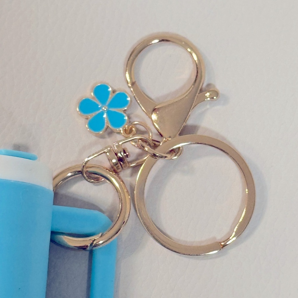 Tiffany blue mini “Stanley” tumbler bag charm/keychain - Picture 2 of 6